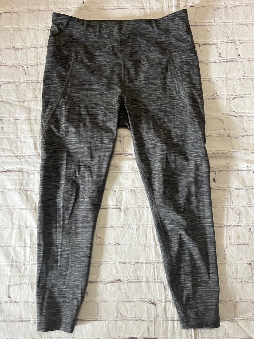 Sweaty Betty Power 7/8 Workout Leggings Gray Black Heathered Size 10 Pockets